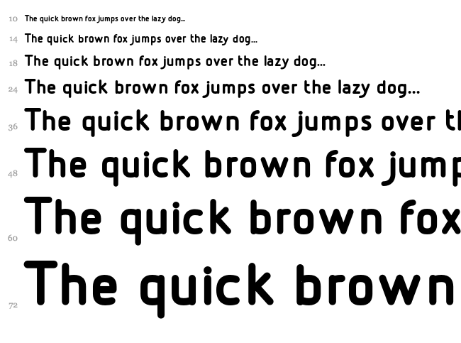 Designio font waterfall